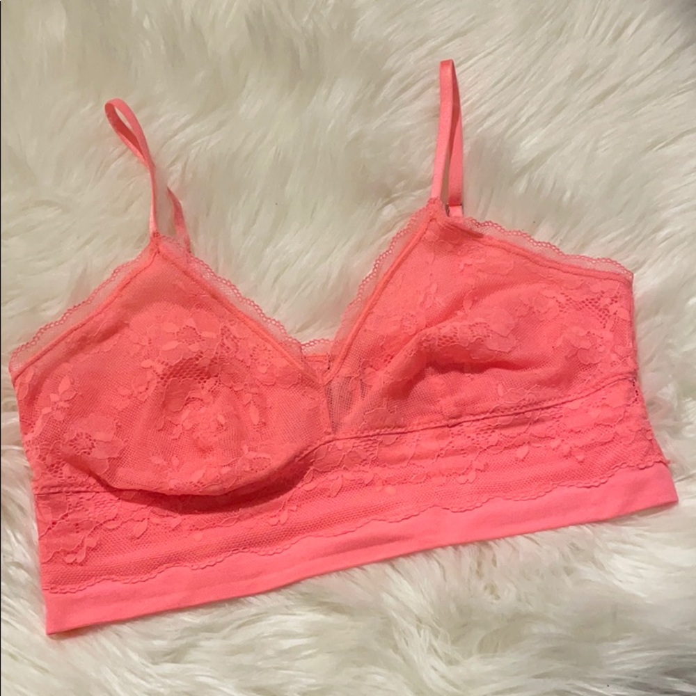 Neon Coral Victoria Secret Lace Bralette